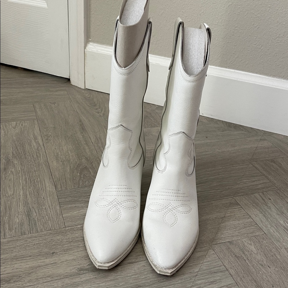 Guess White Cowboy Boots